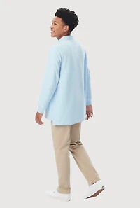 French Toast Boys 4-7 Long Sleeve Pique Polo, Blue, Size XS