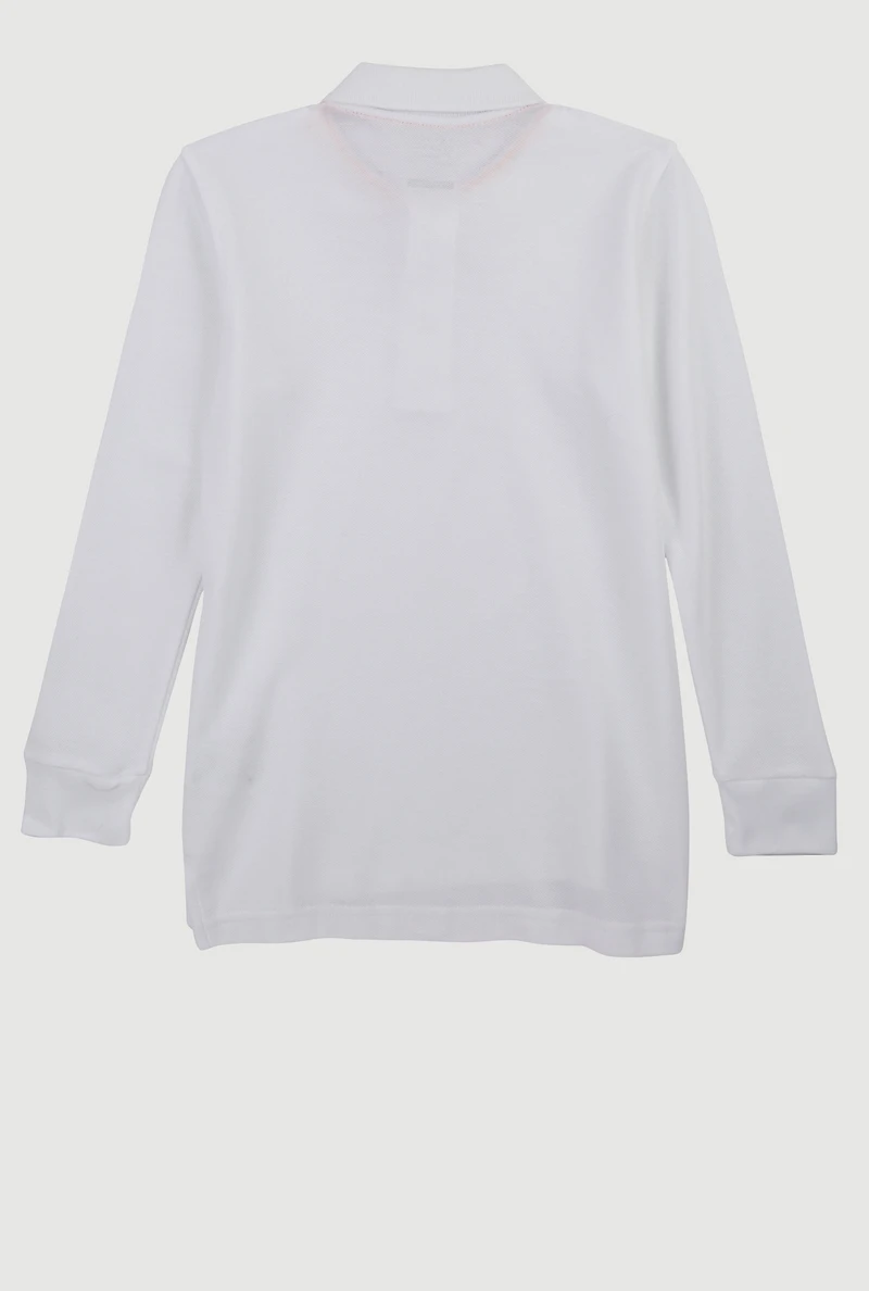 French Toast Boys 4-7 Solid Long Sleeve Pique Polo