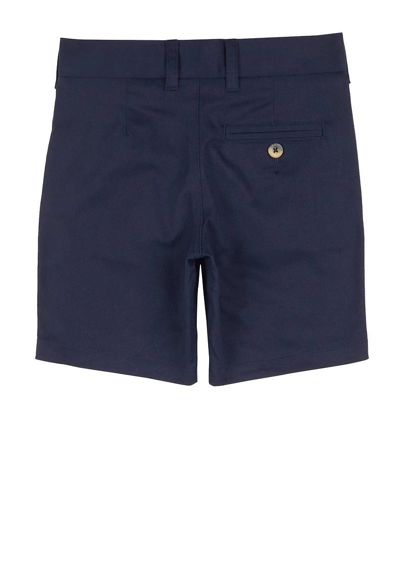 French Toast Boys 4-7 Button Front Shorts, Blue, Size 4