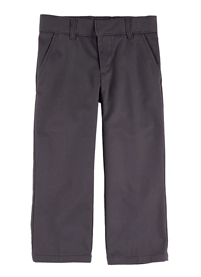 French Toast Boys 4-7 Hook and Eye Relaxed Fit Chinos, Grey, Size 5