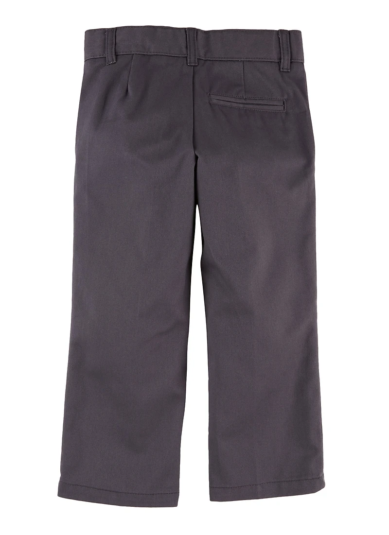 French Toast Boys 4-7 Hook and Eye Relaxed Fit Chinos, Grey, Size 7