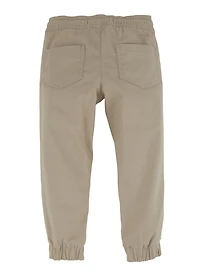 French Toast Boys 4-7 Twill Solid Drawstring Joggers, Khaki, Size 5