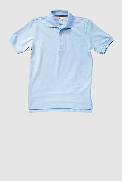 French Toast Boys 8-16 Short Sleeve Solid Pique Polo, Blue, Size L