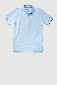 French Toast Boys 8-16 Short Sleeve Solid Pique Polo, Blue, Size L