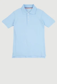 French Toast Boys 8-14 Short Sleeve Pique Polo, Blue, Size 8