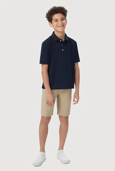 French Toast Boys 8-16 Pique Polo Shirt, Blue, Size 10-12