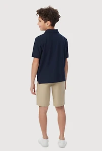 French Toast Boys 8-16 Pique Polo Shirt, Blue, Size 10-12