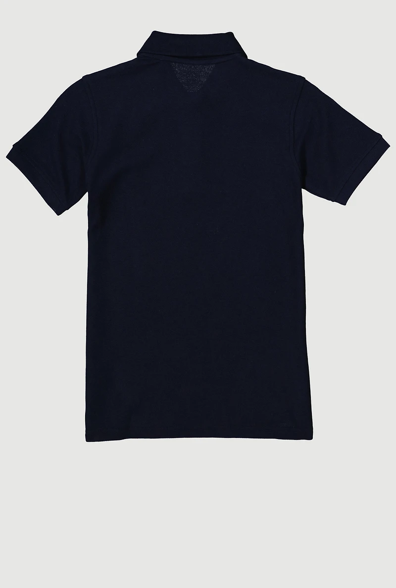 French Toast Boys 8-16 Pique Polo Shirt, Blue, Size 14-16