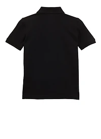 French Toast Boys 8-14 Short Sleeve Pique Polo Shirt, Black, Size 14-16