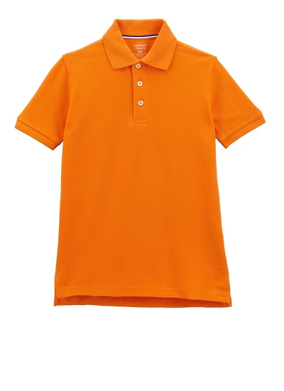 French Toast Boys 8-14 Solid Short Sleeve Pique Polo, Orange,