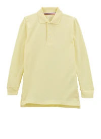 French Toast Boys 8-14 Long Sleeve Pique Polo, Yellow, Size 14-16