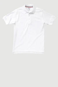 French Toast Boys 16-20 Short Sleeve Pique Polo, White, Size 18