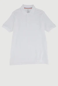French Toast Boys 18-20 Short Sleeve Pique Polo Shirt, White, Size 18-20