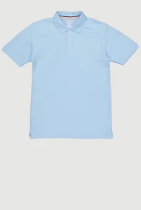 French Toast Boys 18-20 Short Sleeve Pique Polo, Blue, Size 18-20