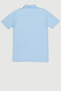 French Toast Boys 18-20 Short Sleeve Pique Polo, Blue, Size 18-20