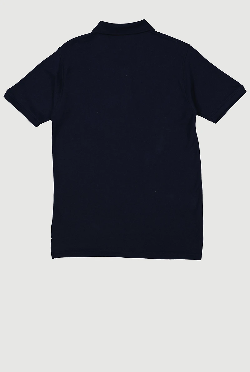 French Toast Boys 18-20 Short Sleeve Solid Polo Shirt, Blue, Size 18-20
