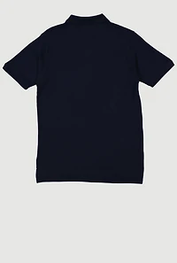 French Toast Boys 18-20 Short Sleeve Solid Polo Shirt, Blue, Size 18-20