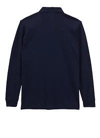 French Toast Boys 18-20 Husky Long Sleeve Polo Shirt, Blue, Size 18-20