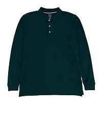 French Toast Boys 18-20 Long Sleeve Pique Polo, Green, Size 18-20