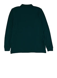 French Toast Boys 18-20 Long Sleeve Pique Polo, Green, Size 18-20