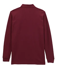 French Toast Boys Husky 18-20 Long Sleeve Polo Shirt, Burgundy, Size 18-20
