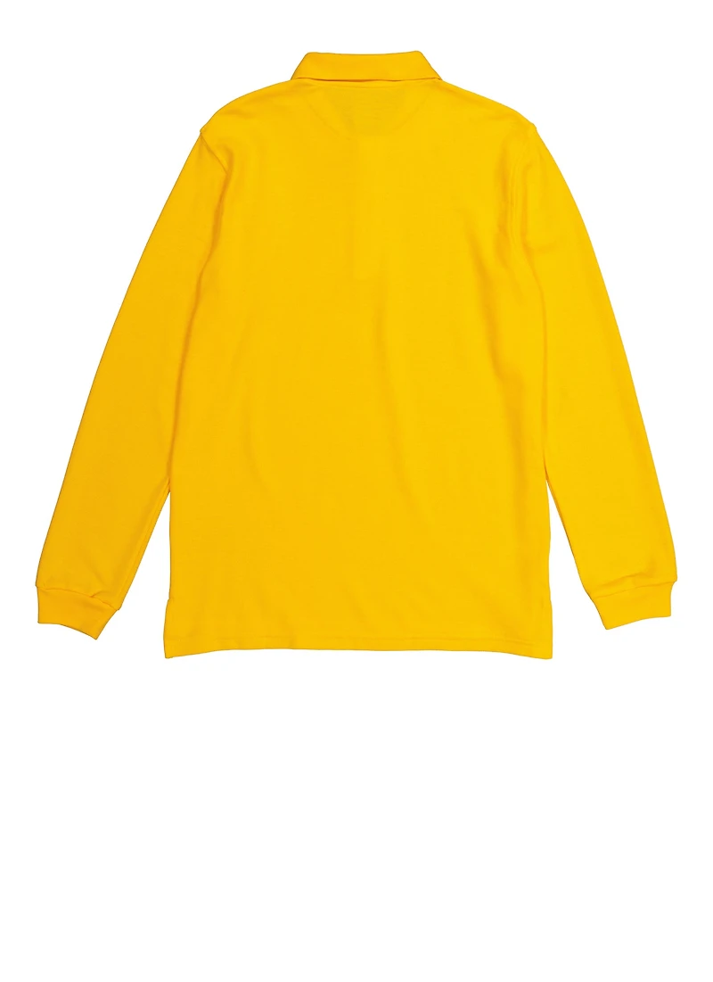 French Toast Boys 16-20 Pique Long Sleeve Polo