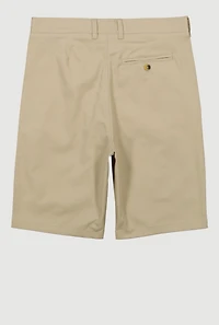 French Toast Boys 16-20 Flat Front Stretch Twill Shorts, Khaki, Size 18