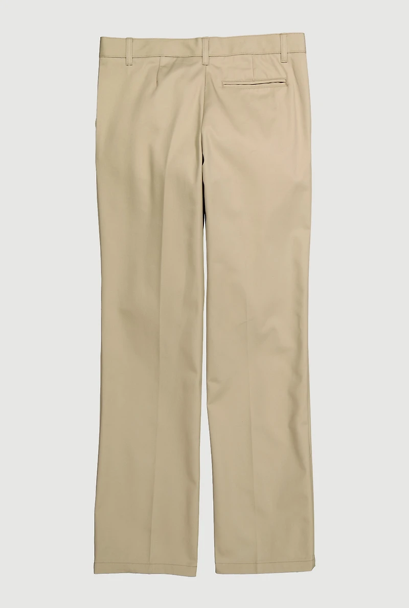 French Toast Boys 16-20 Relaxed Fit Twill Pants, Khaki,