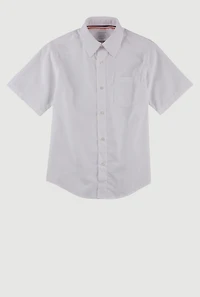 French Toast Boys 10-20 Husky Short Sleeve Shirt, White, Size 18H