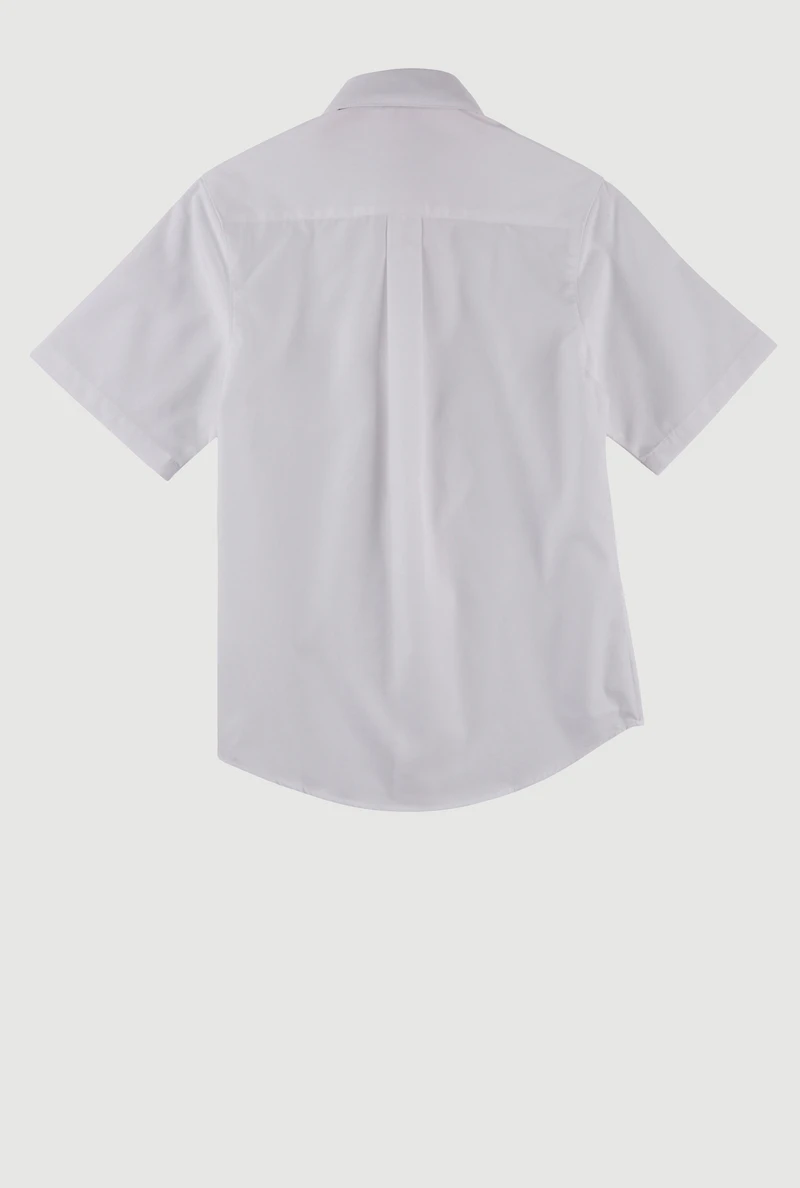 French Toast Boys 10-20 Husky Short Sleeve Shirt, White, Size 12H