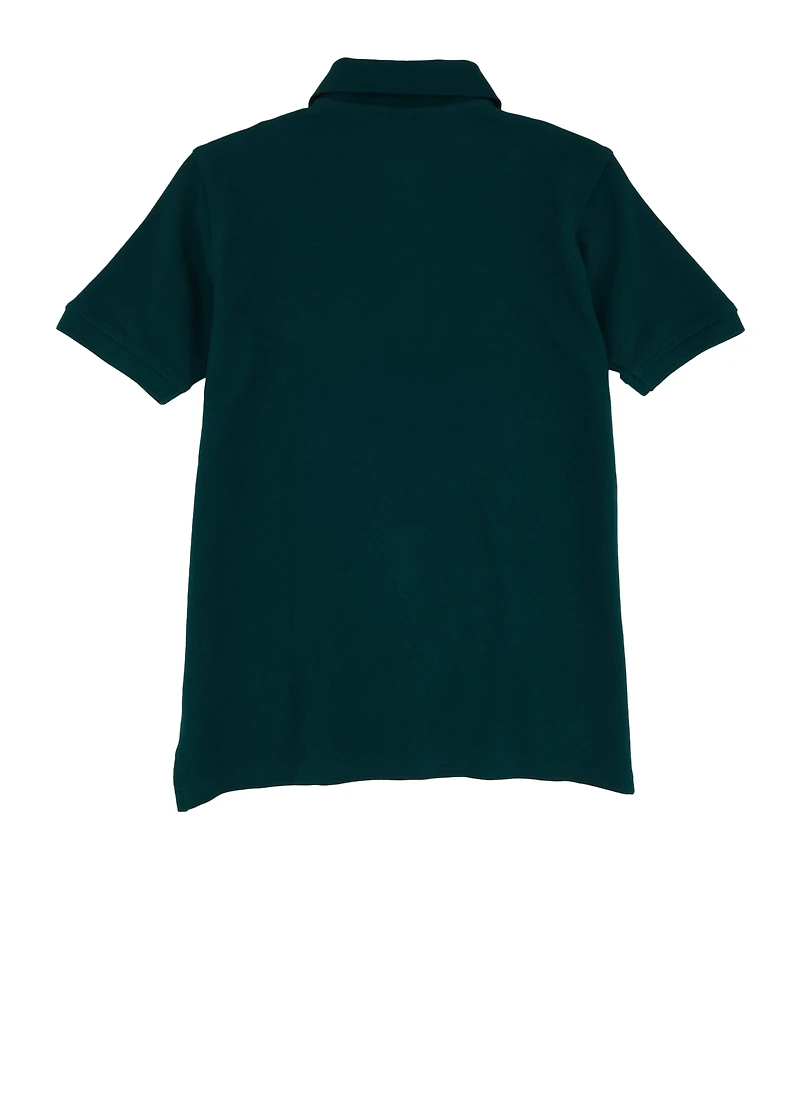 French Toast Boys 10-20 Husky Short Sleeve Polo Shirt, Green, Size 10-12H