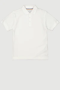 French Toast Boys 10-20 Husky Pique Polo, White, Size 18-20H