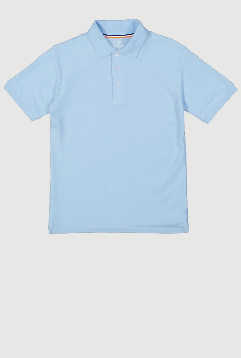 French Toast Boys 10-20 Husky Short Sleeve Polo, Blue, Size 14-16H