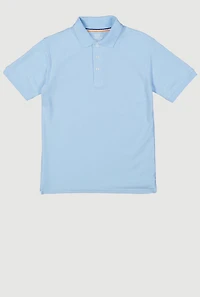 French Toast Boys 10-20 Husky Short Sleeve Polo, Blue, Size 14-16H