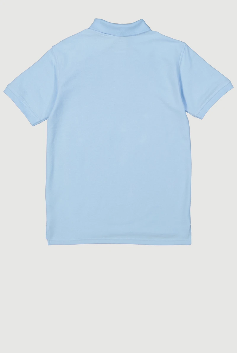 French Toast Boys 10-20 Husky Short Sleeve Polo, Blue, Size 14-16H