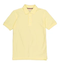French Toast Boys 10-20 Husky Solid Short Sleeve Pique Polo, Yellow, Size 18-20H