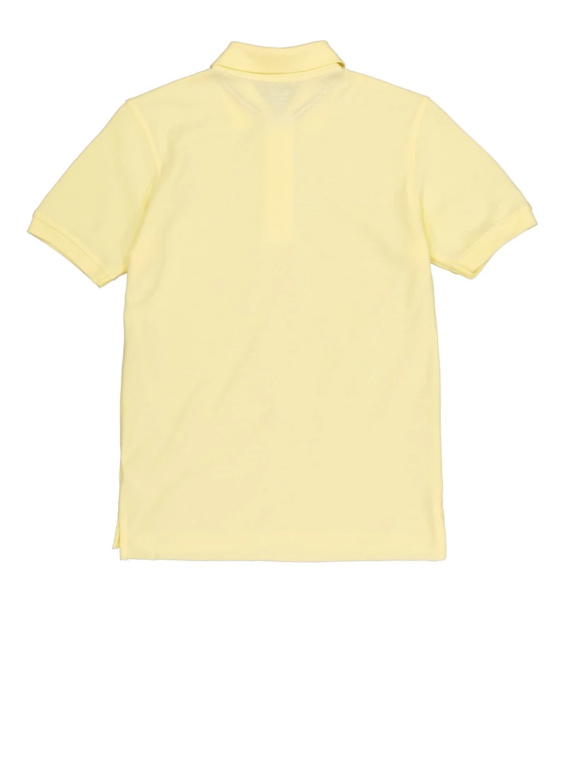 French Toast Boys 10-20 Husky Solid Short Sleeve Pique Polo, Yellow, Size 18-20H