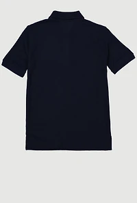 French Toast Boys 10-20 Husky Short Sleeve Pique Polo, Blue, Size 10-12H