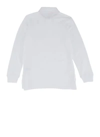 French Toast Boys 10-20 Husky Long Sleeve Polo Shirt, White, Size 18-20H