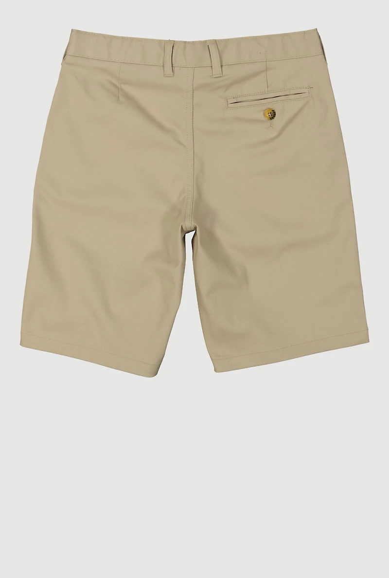 French Toast Boys 10-20 Husky Flat Front Stretch Shorts, Khaki, Size 10H