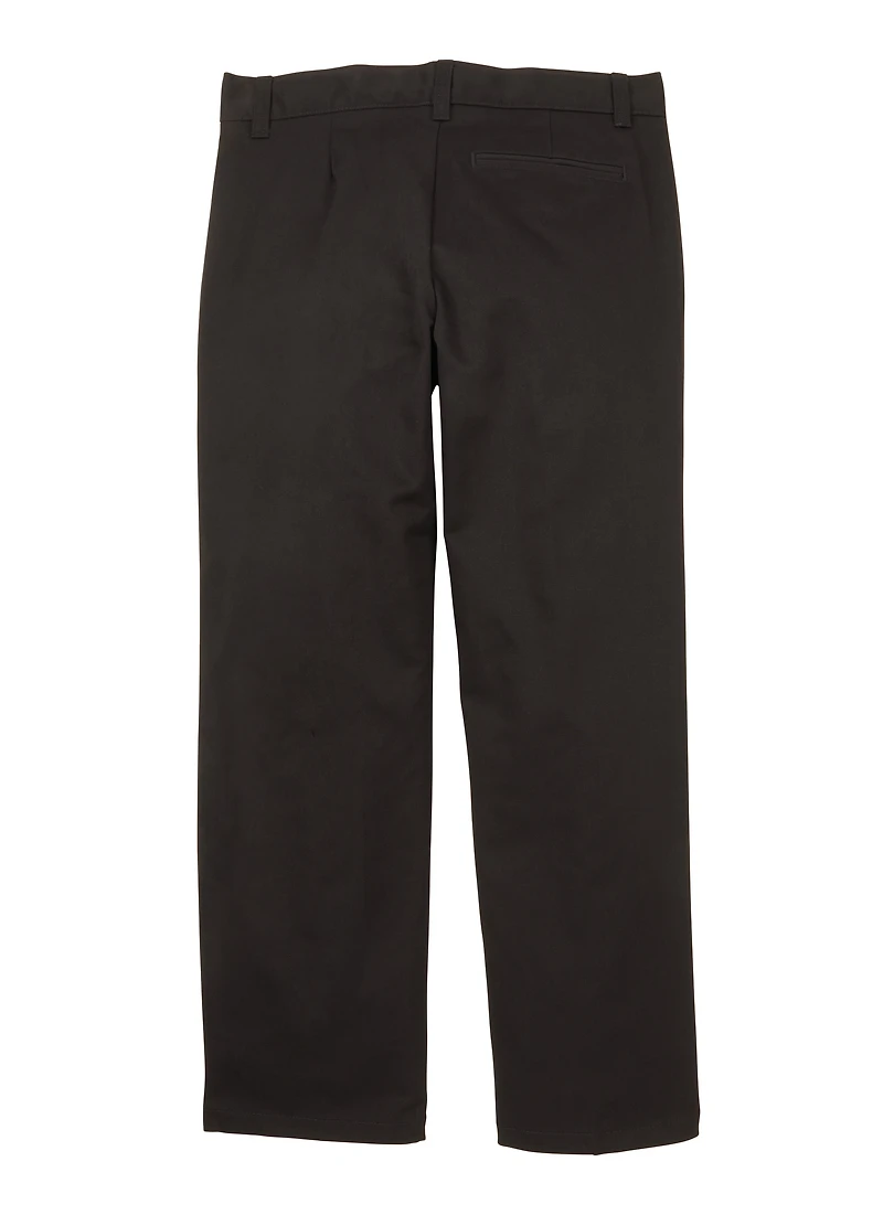 Boys 10-20 Husky Adjustable Waist Straight Leg Pants, Black,