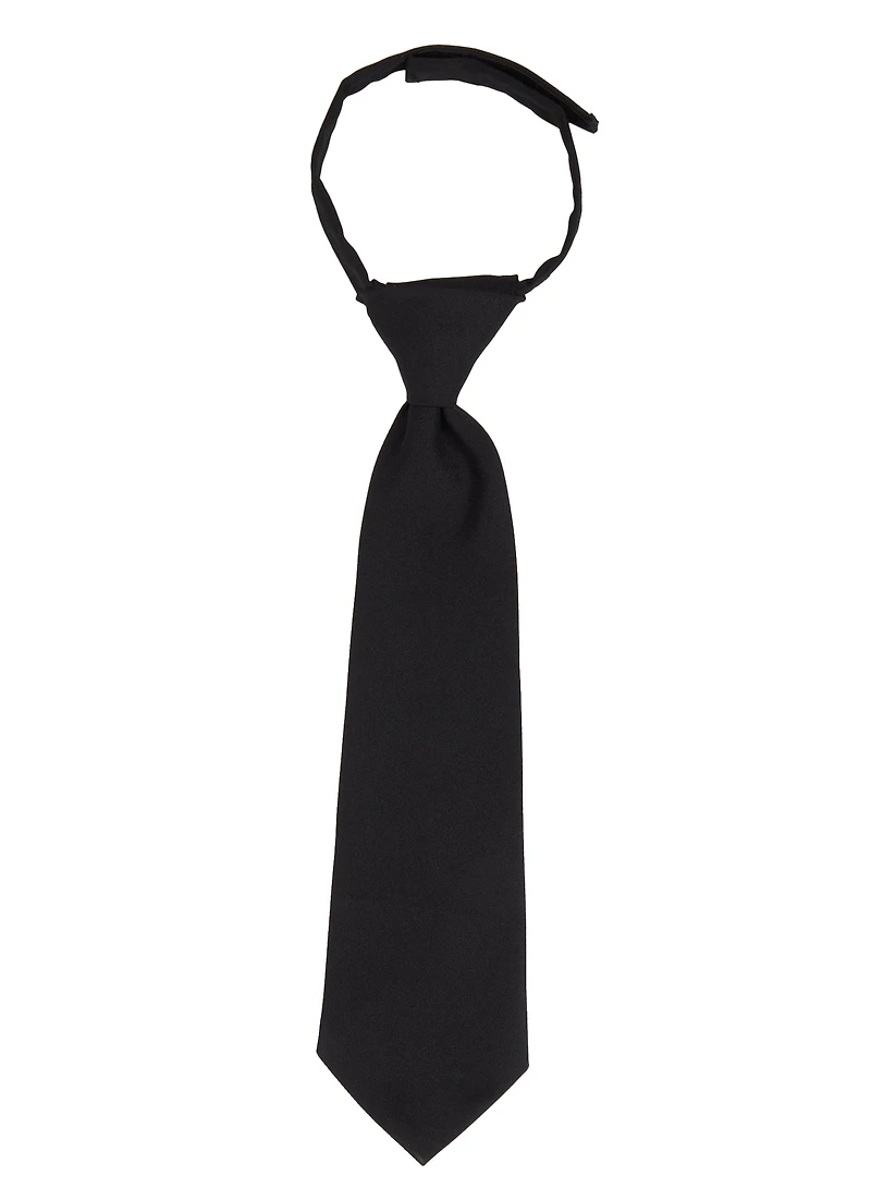 French Toast Boys 4-7 Solid Adjustable Tie, Black