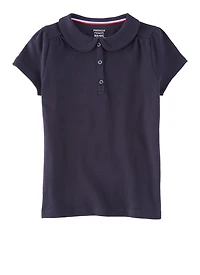 French Toast Girls 4-6x Peter Pan Collar Polo Shirt, Blue, Size 4-5