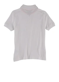 French Toast Girls 7-16 Short Sleeve Heart Half Zip Polo Shirt, White,