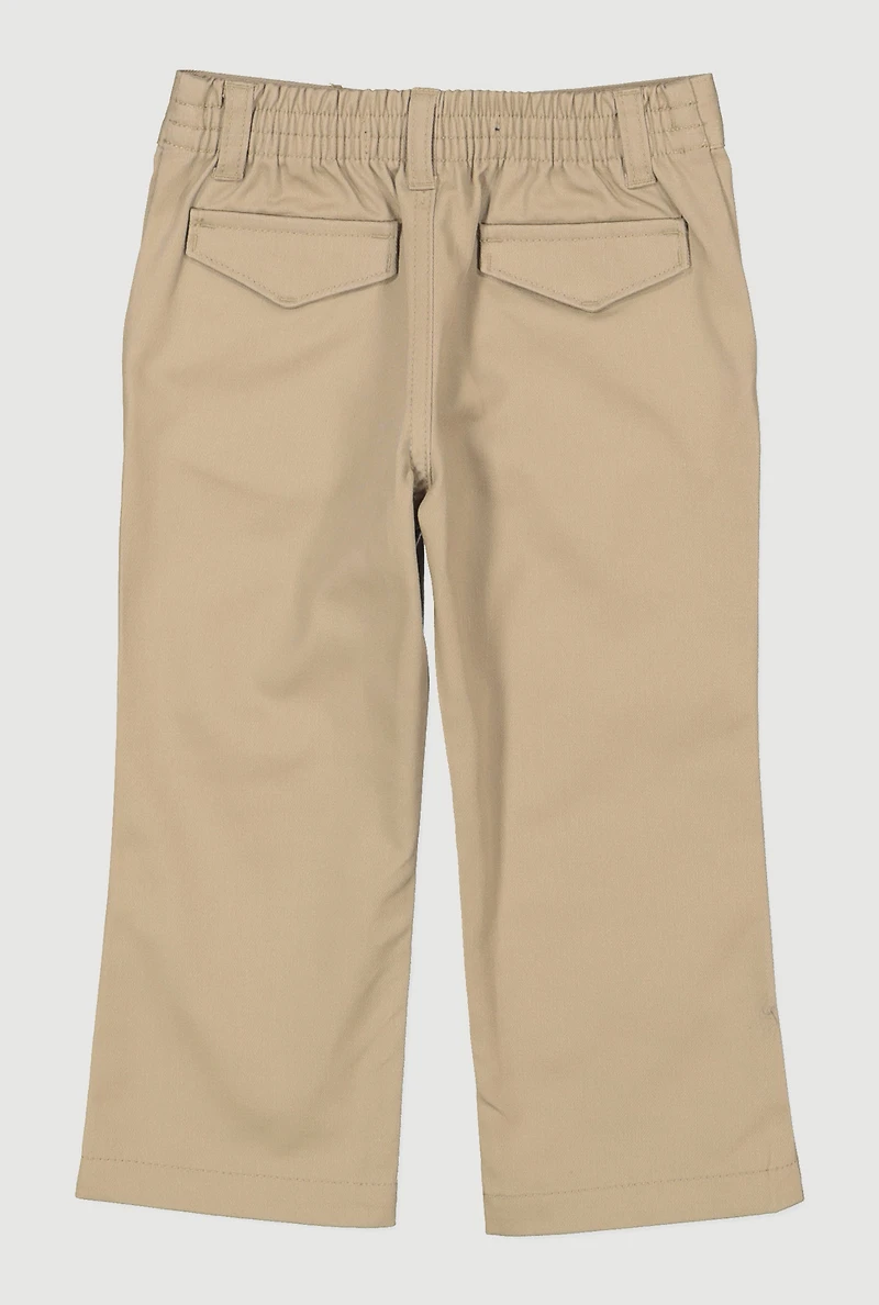 French Toast Girls 2T-4T Straight Leg Pull On Khaki Pants, Khaki,