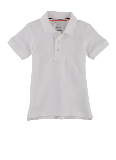 French Toast Boys 2T-4T Pique Polo Shirt, White, Size 4T