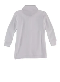 French Toast Boys 2T-4T Long Sleeve Polo Shirt, White, Size 2T