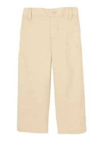 French Toast Boys 2T-4T Relaxed Fit Faux Button Pants, Khaki,