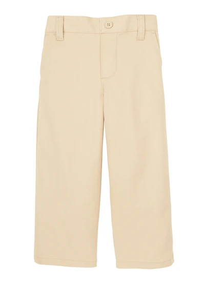 French Toast Boys 2T-4T Relaxed Fit Faux Button Pants, Khaki, Size 3T