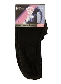 Womens Solid No Show Socks 6 Pack Size 9-11, Black
